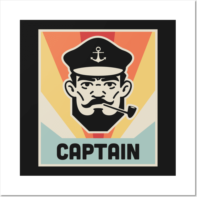 Vintage 70s Boat Captain Wall Art by MeatMan